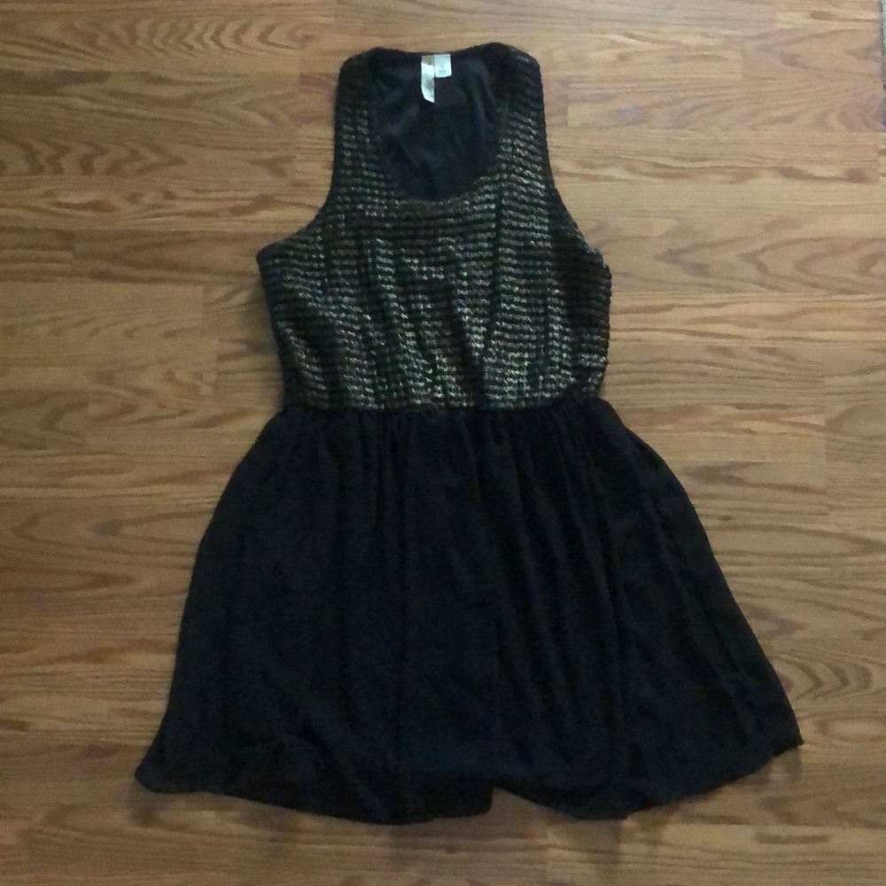 Black and Gold Mini Dress